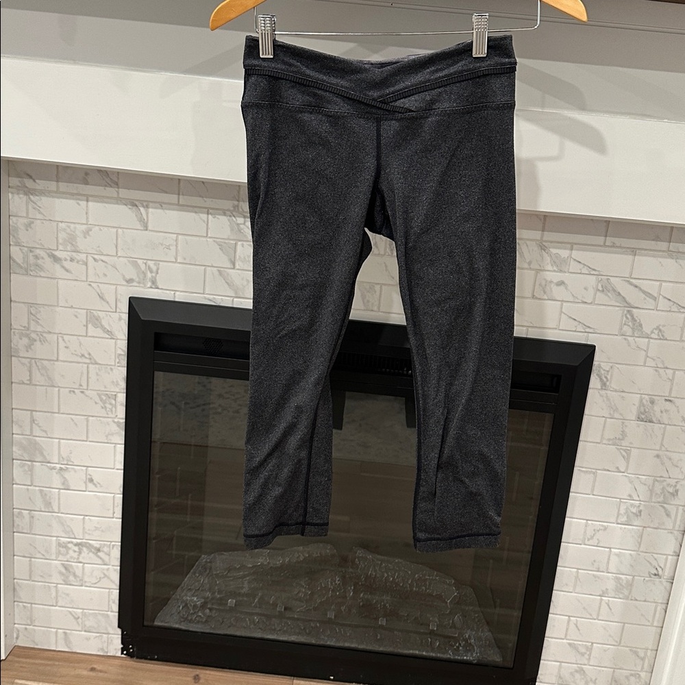 Lululemon Athletica heathered Charcoal and black ruffle trim Leggings 2 for $20